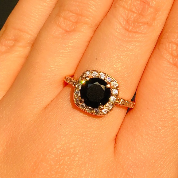 NWOT black sapphire sterling silver ring - Picture 6 of 6